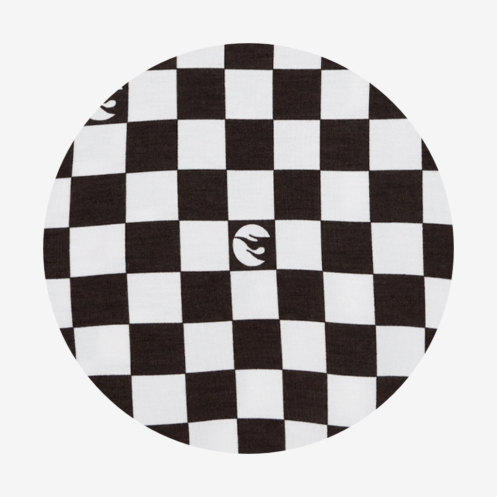 Hot Wheels™ Retro Checker Short Sleeve Collared Henley Bodysuit