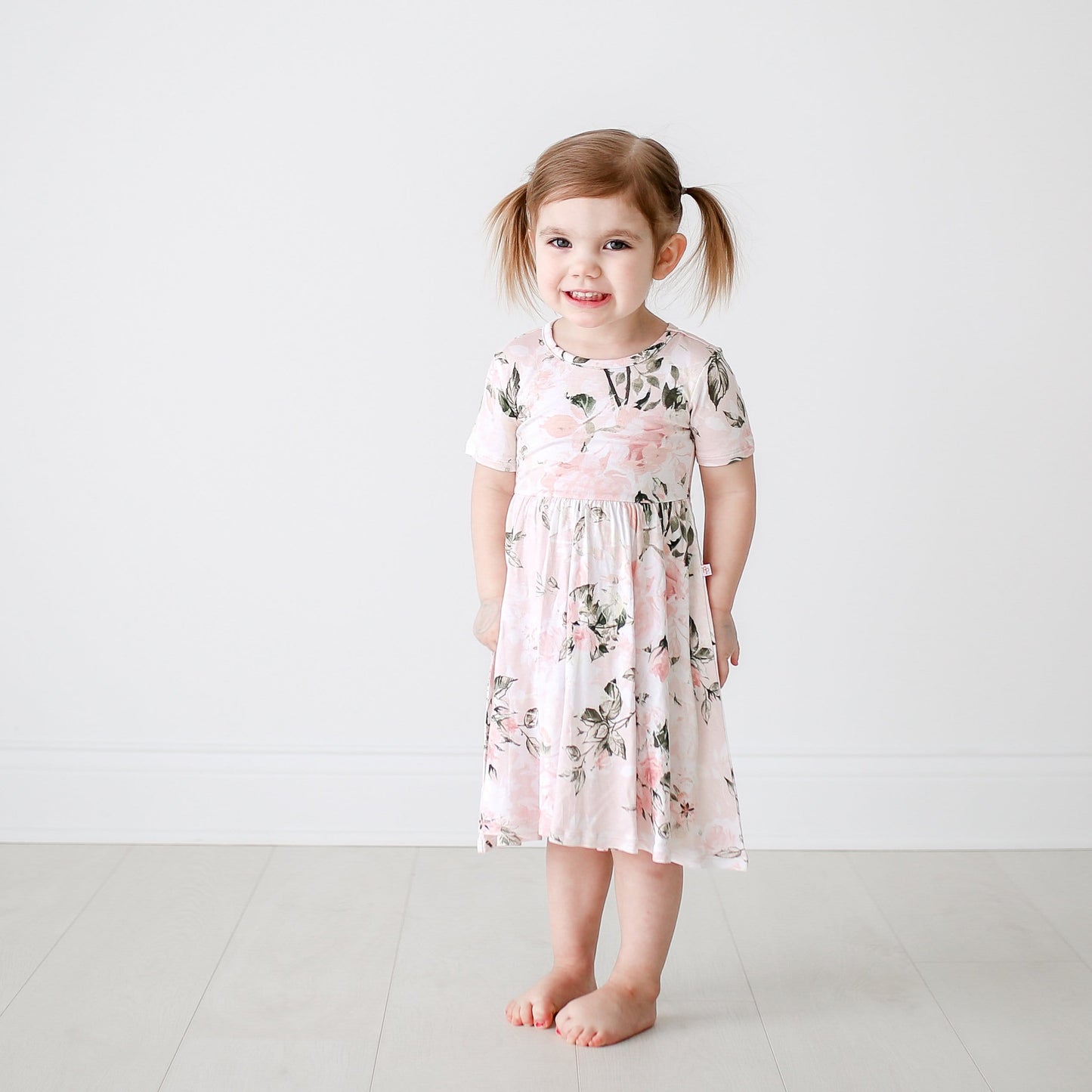 Vintage Pink Rose Twirl Dress