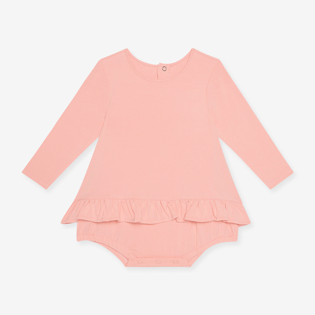 Blush Long Sleeve Bubble Romper Dress