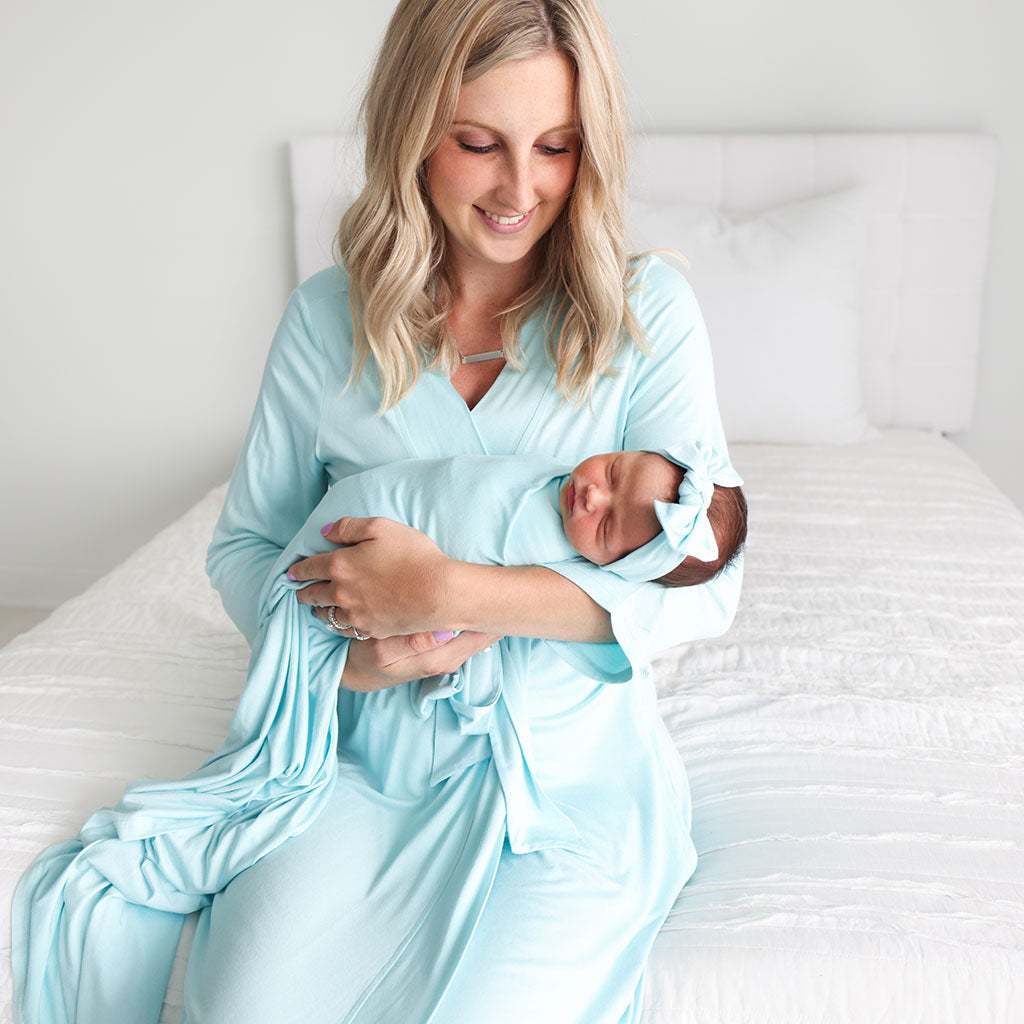 Pastel Blue Swaddle Headband Set