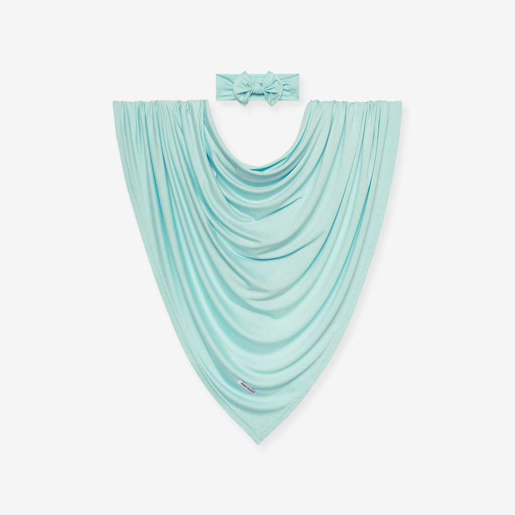 Pastel Blue Swaddle Headband Set