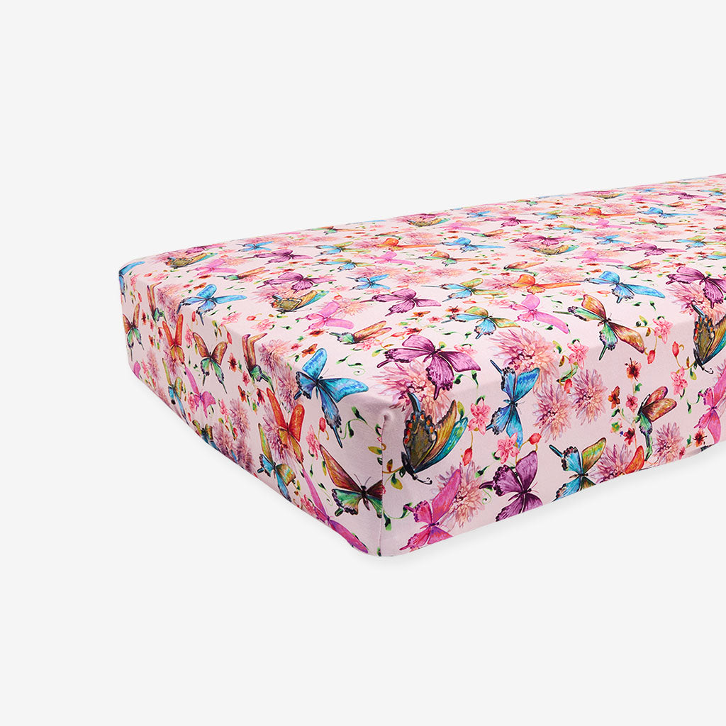 Watercolor Butterfly Crib Sheet