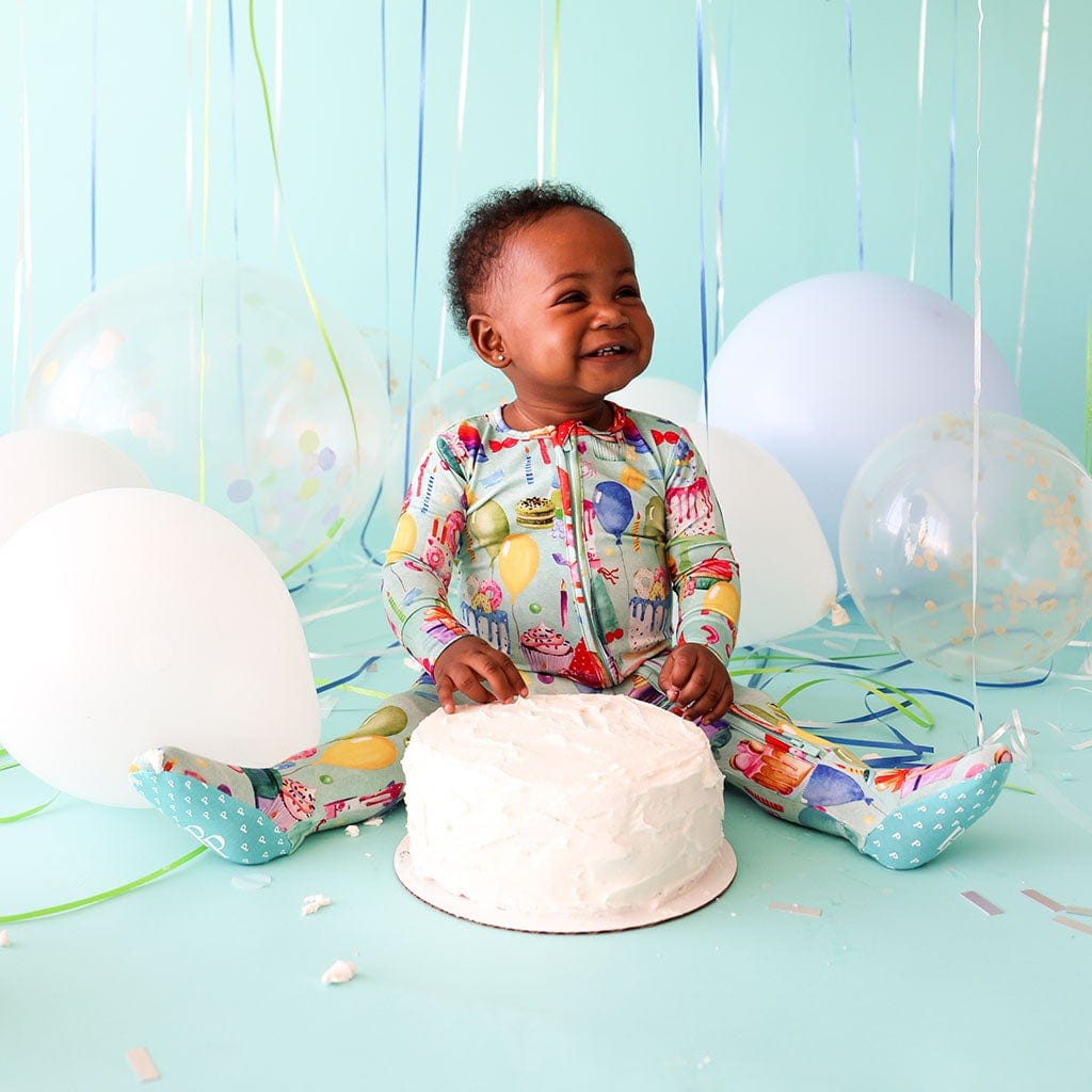 Happy Birthday Footie Zippered One Piece