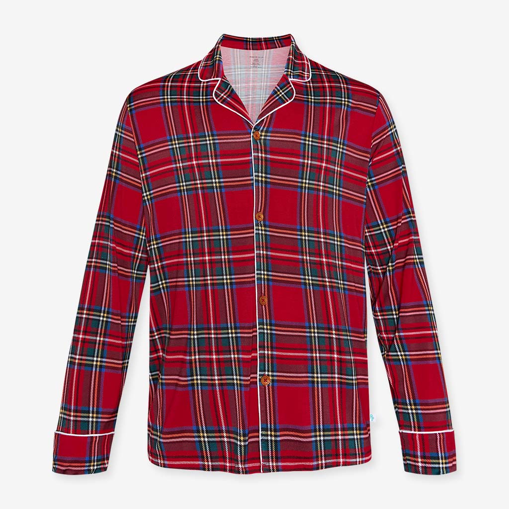 Red Tartan Plaid Men's Relaxed Pant Luxe Loungewear