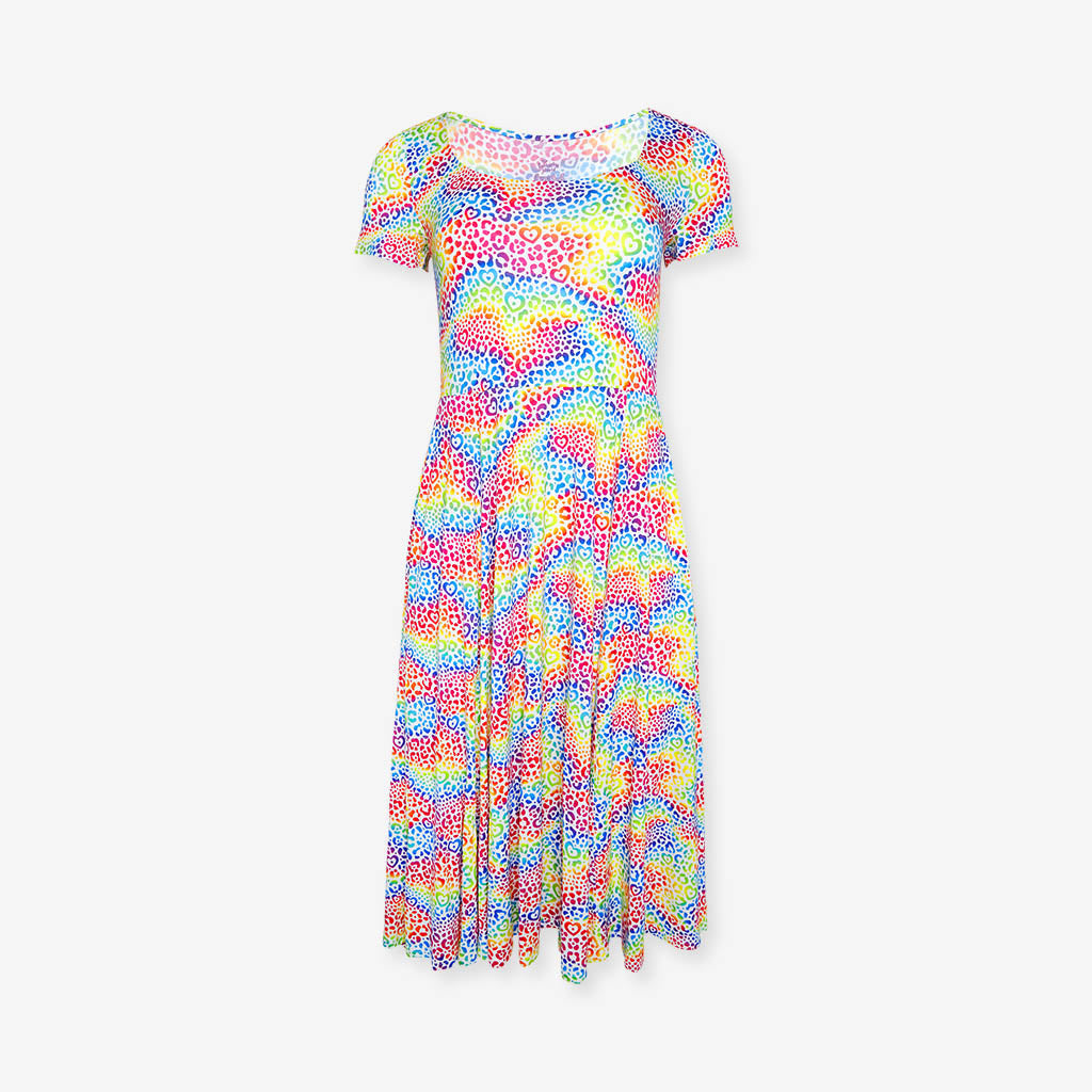 Lisa Frank® I Love Rainbow Leopard Women's Scoop Midi Dress