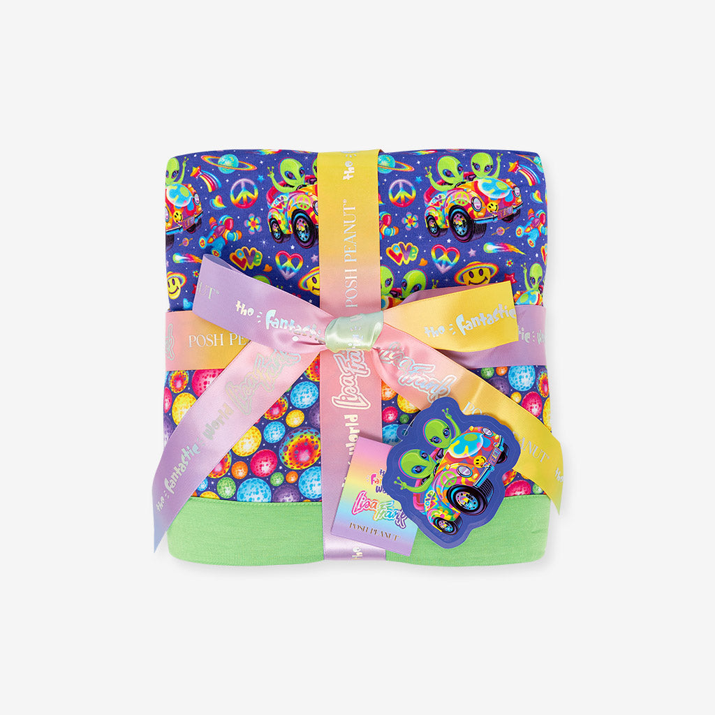 Lisa Frank® Zoomer & Zorbit & Colorful Comets Luxe Patoo® Blanket