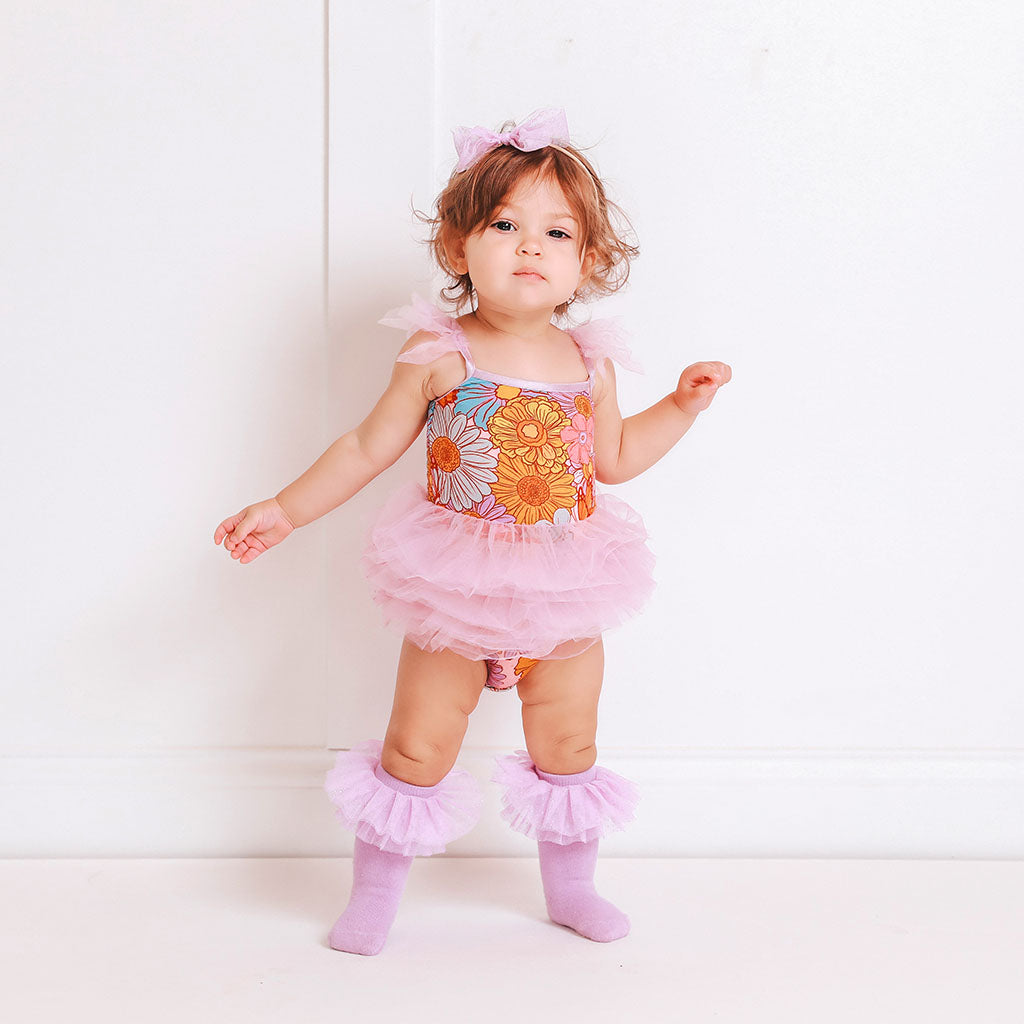 Meadow Tulle Smocked Bodysuit Dress
