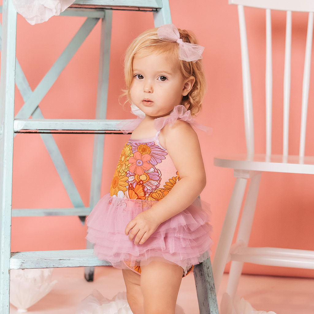 Meadow Tulle Smocked Bodysuit Dress
