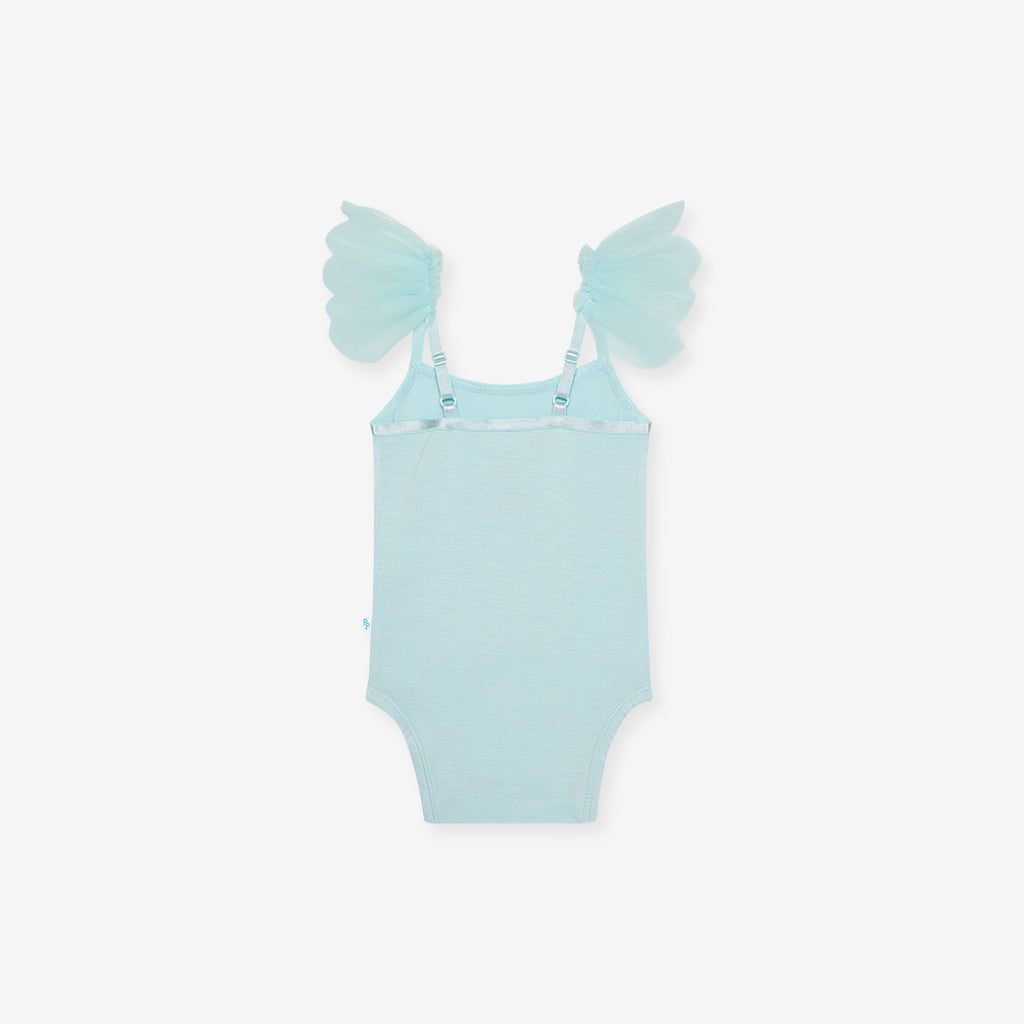 Starry Blue Ruffled Tulle Sleeveless Bodysuit