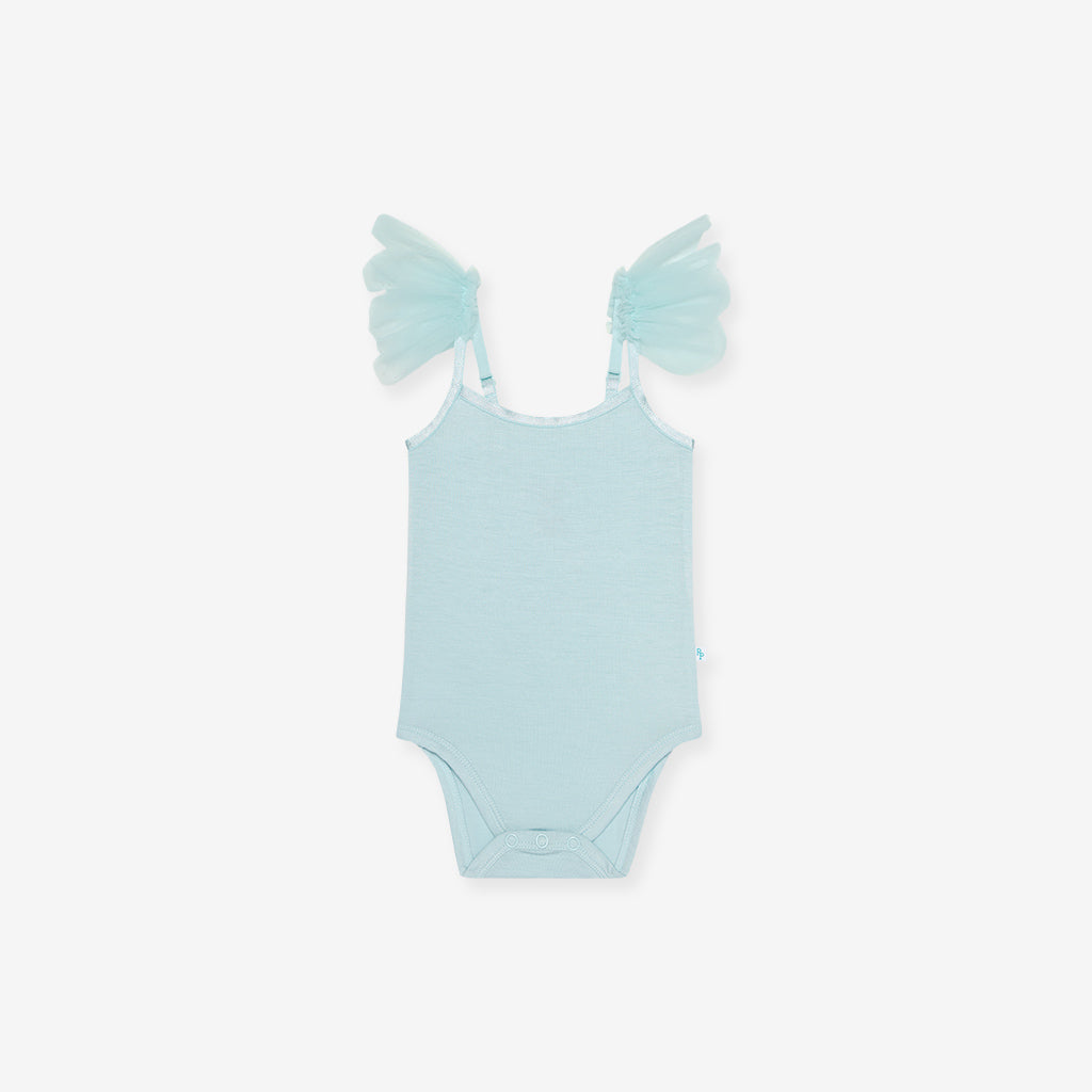 Starry Blue Ruffled Tulle Sleeveless Bodysuit