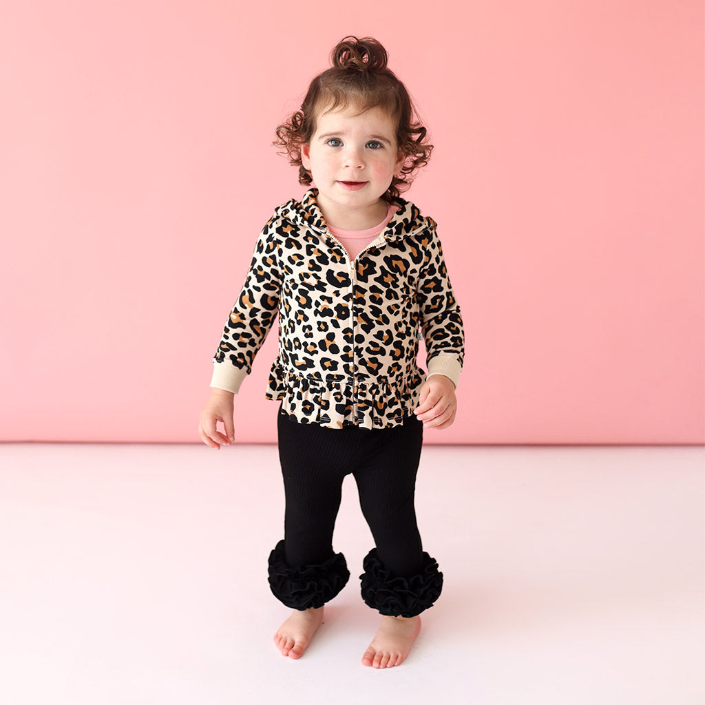 Black Ribbed Cha-Cha Leggings