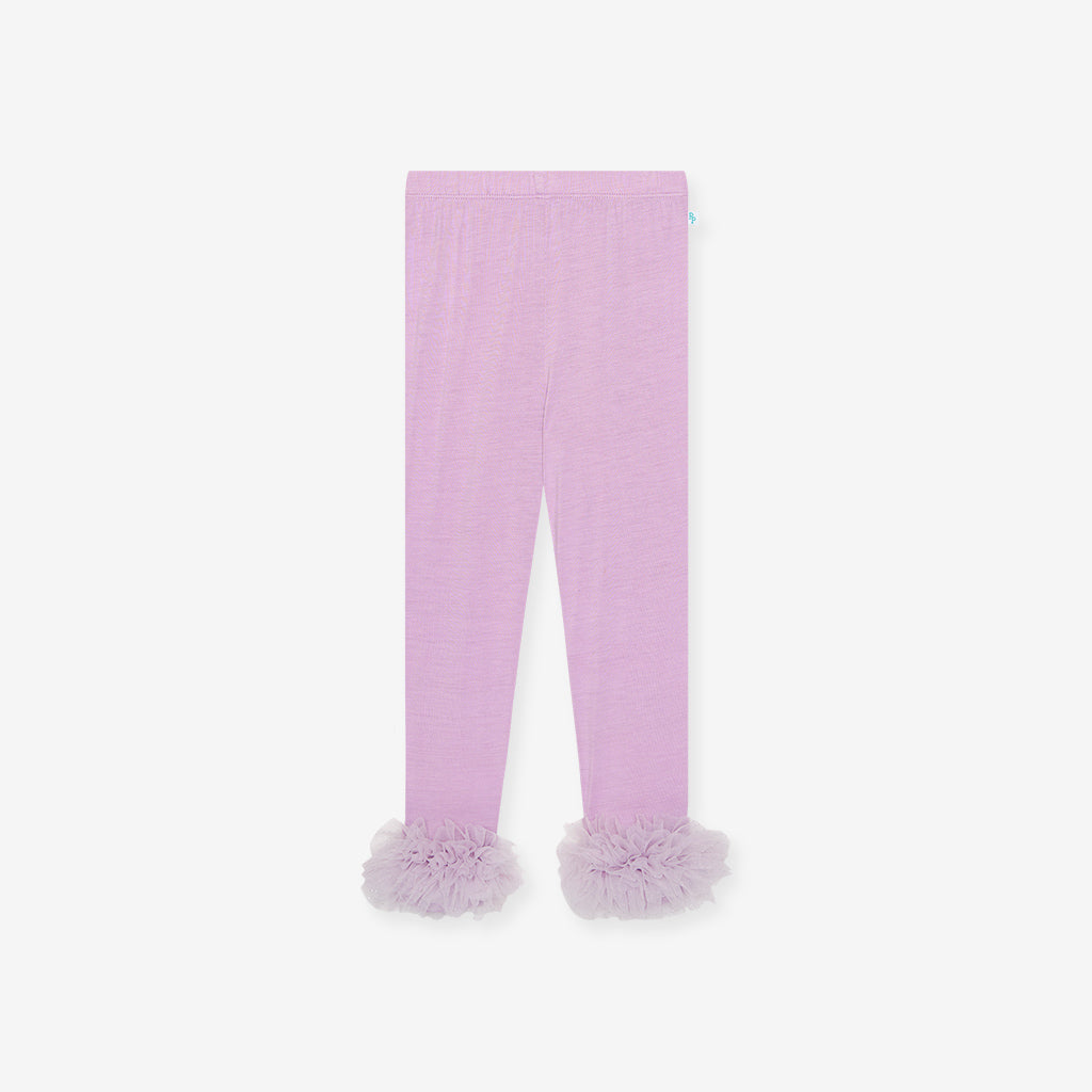 Lovely Lavender Tulle Ruffled Leggings
