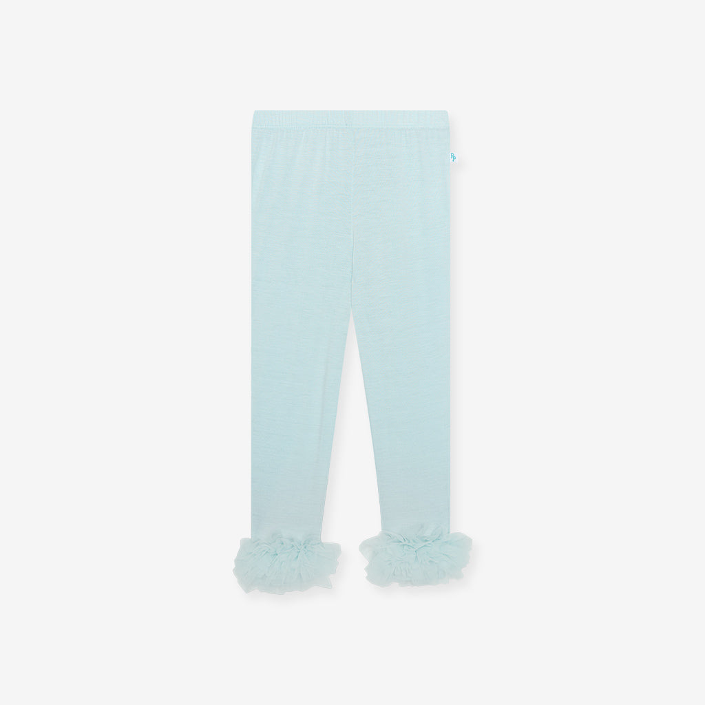 Starry Blue Tulle Ruffled Leggings