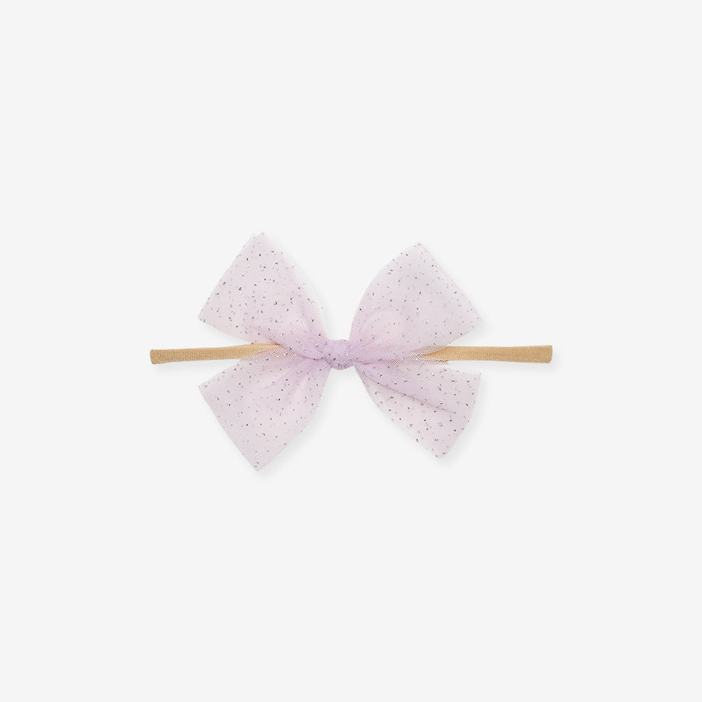 Lovely Lavender Tulle Bow Nylon Headband