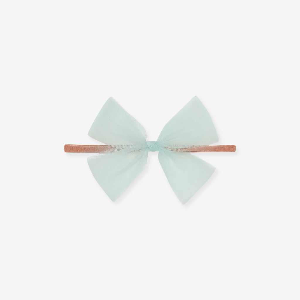 Starry Blue Tulle Bow Nylon Headband