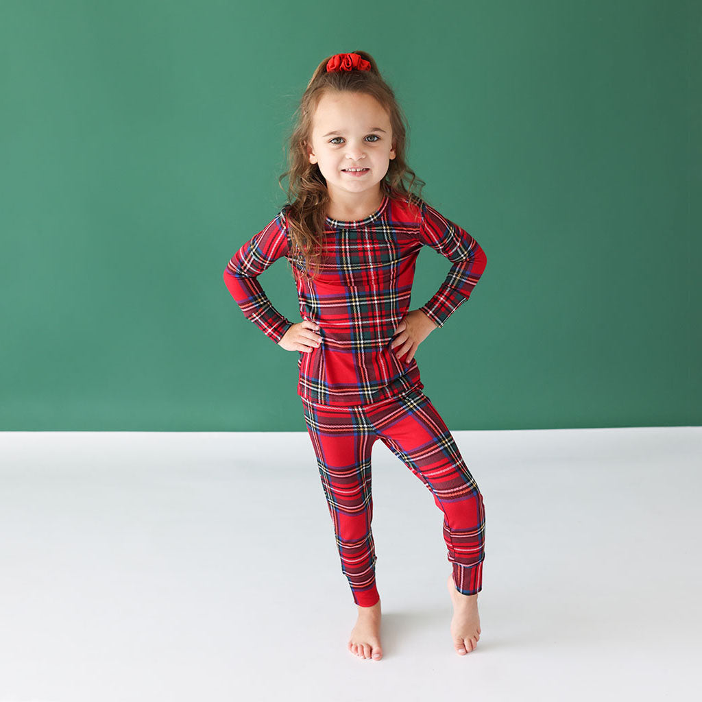 Red Tartan Plaid Classic Pajama Set