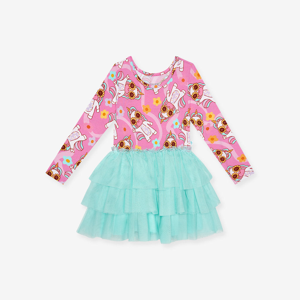 Unicorn Vibes Long Sleeve Tulle Dress