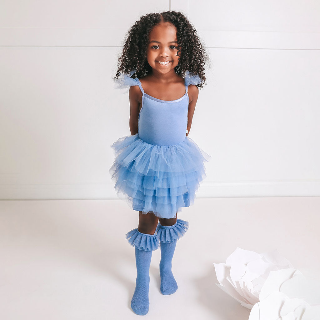 Blue Dew Tulle Smocked Dress