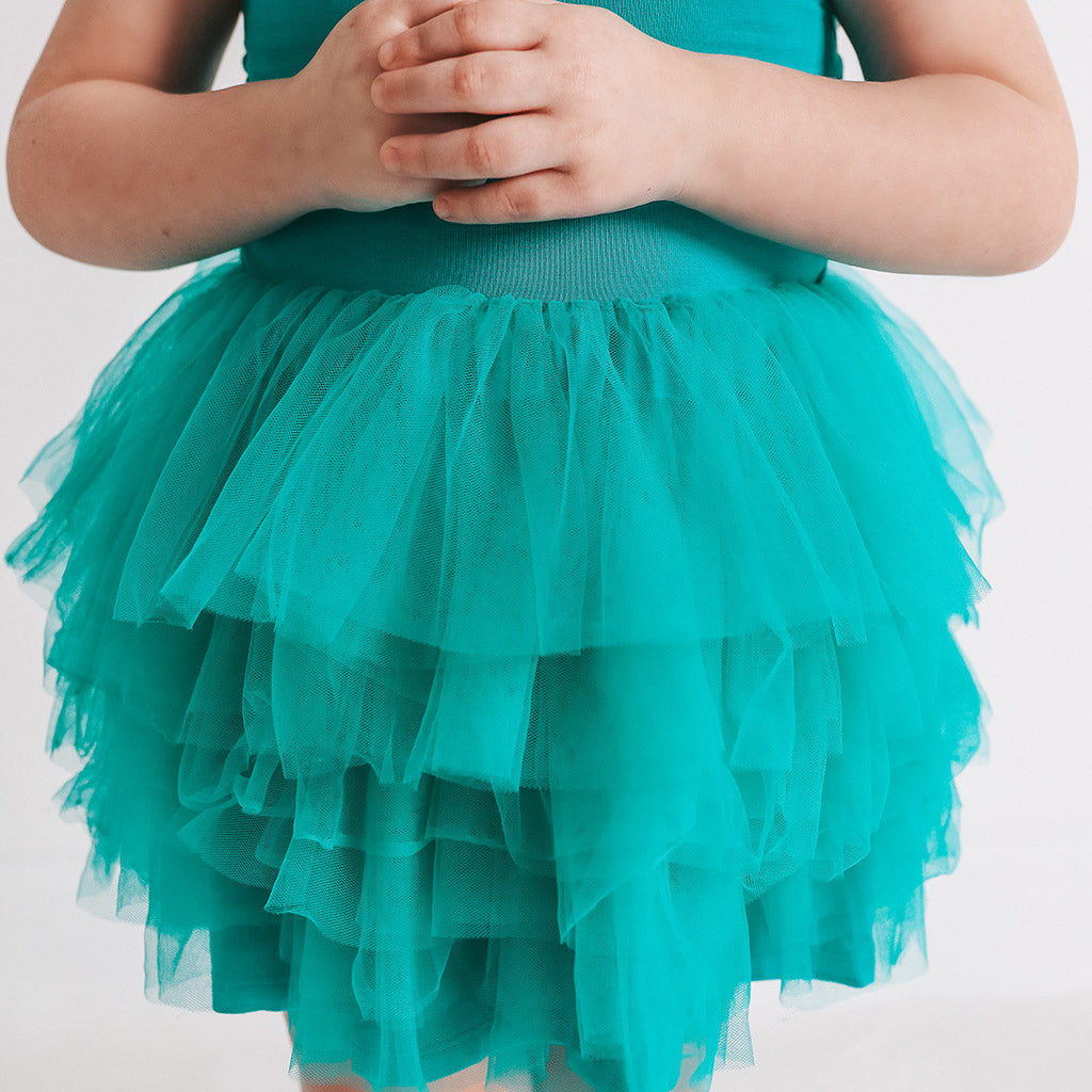Signature Teal Tulle Smocked Dress