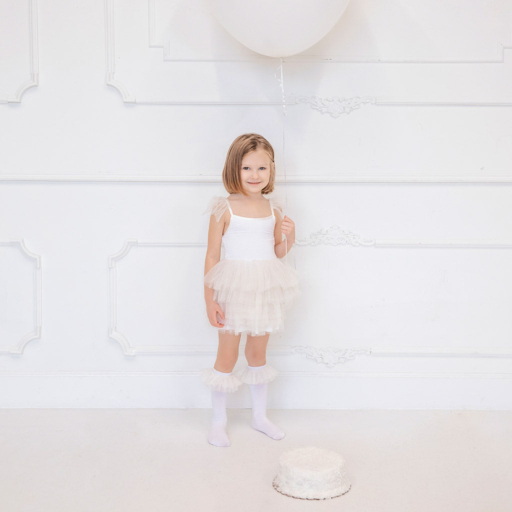 White Tulle Smocked Dress