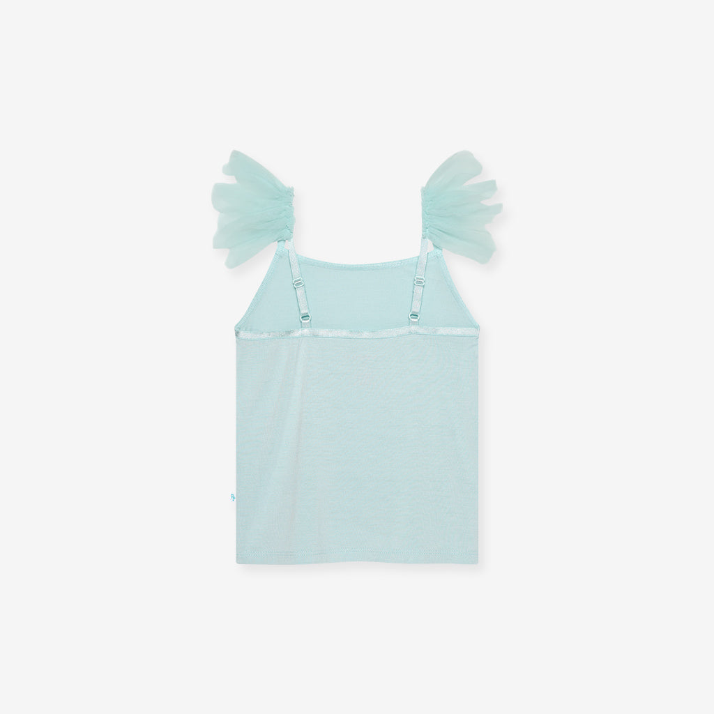 Starry Blue Ruffled Tulle Cami