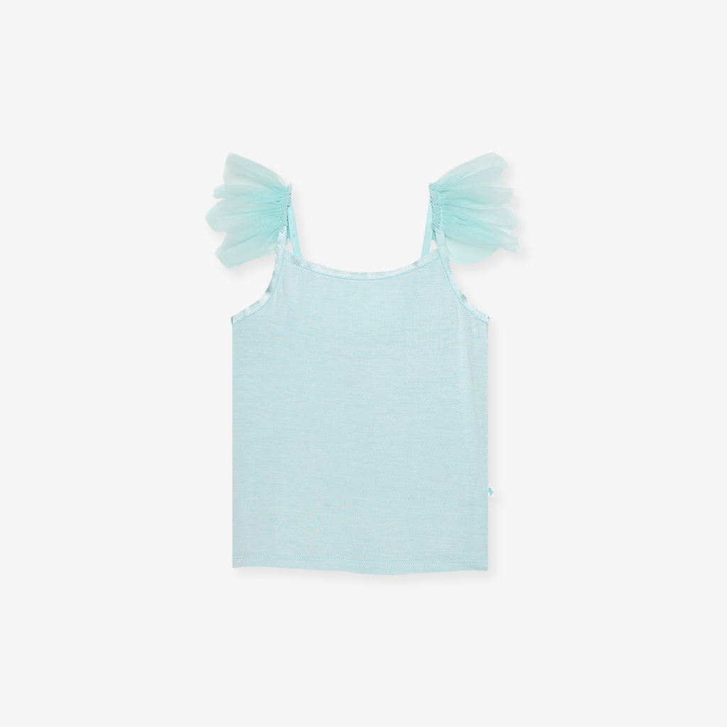 Starry Blue Ruffled Tulle Cami