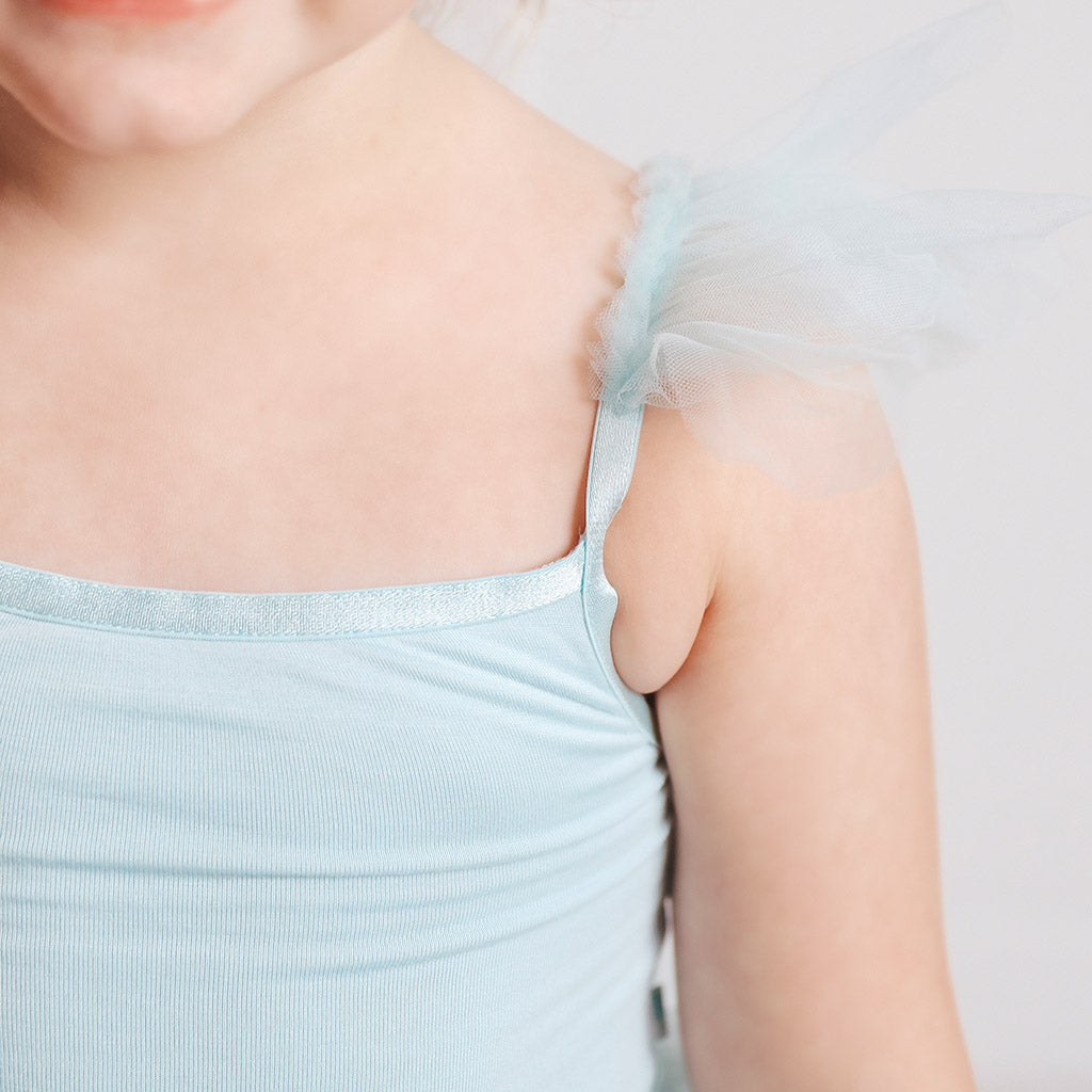 Starry Blue Ruffled Tulle Cami