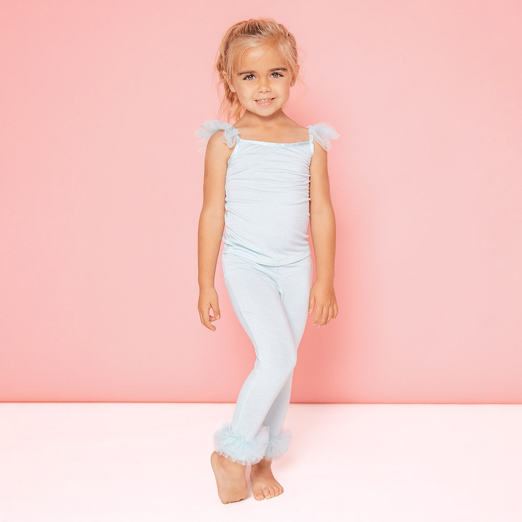 Starry Blue Ruffled Tulle Cami
