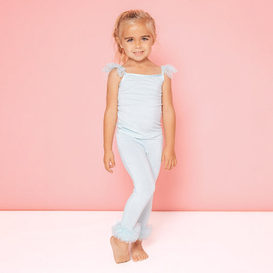 Starry Blue Ruffled Tulle Cami