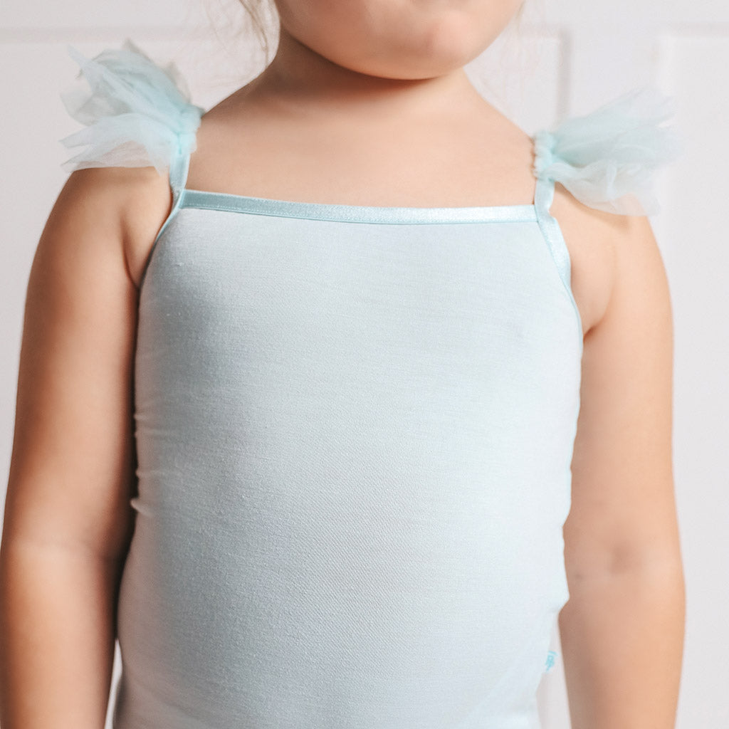 Starry Blue Ruffled Tulle Cami