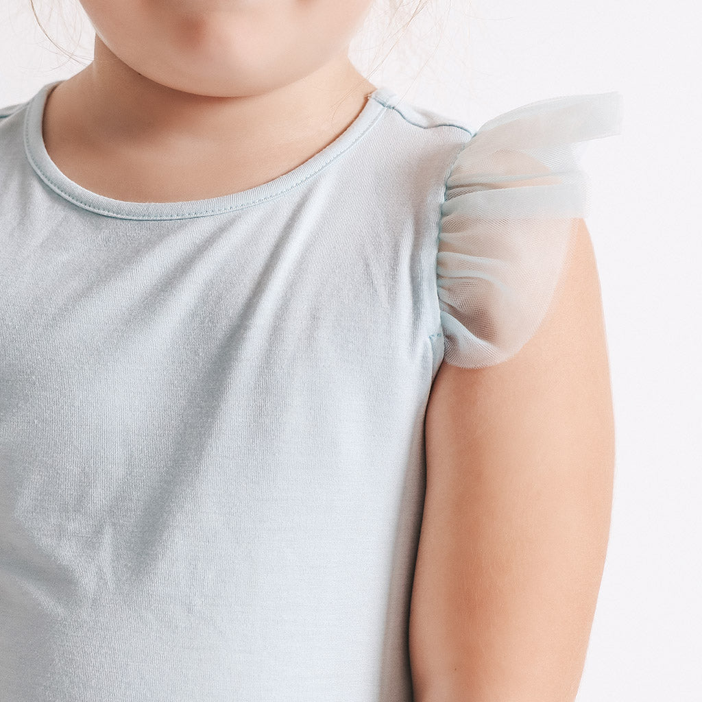 Starry Blue Tulle Sleeve Shirt