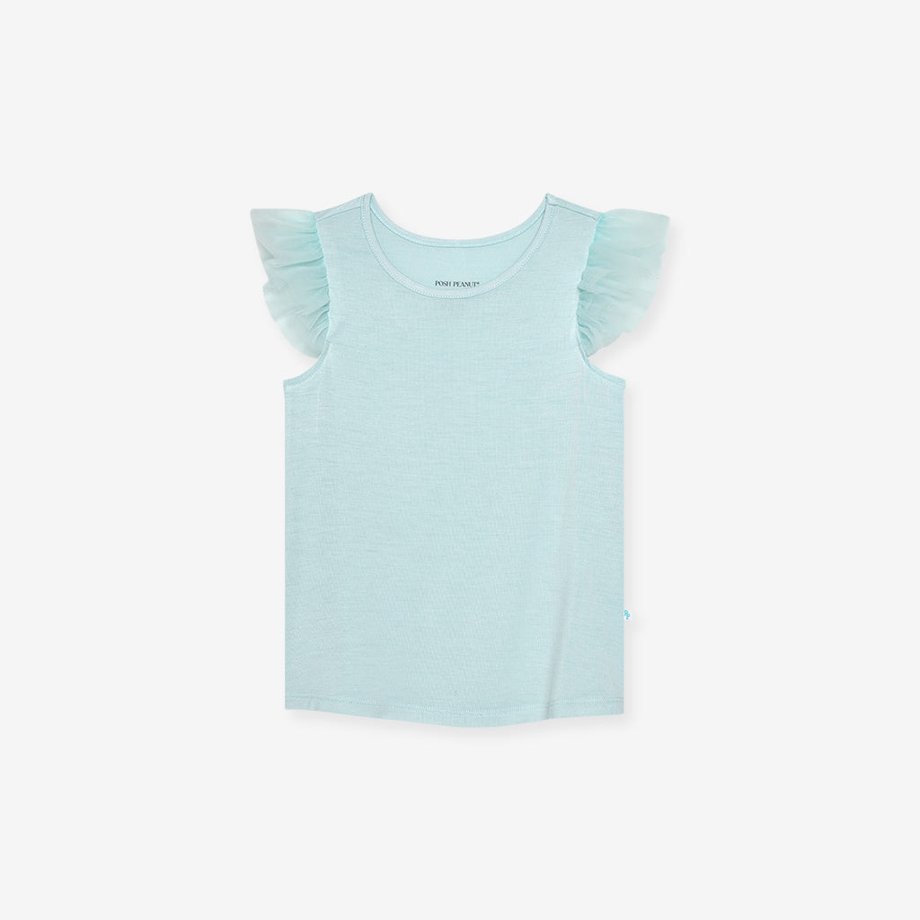 Starry Blue Tulle Sleeve Shirt