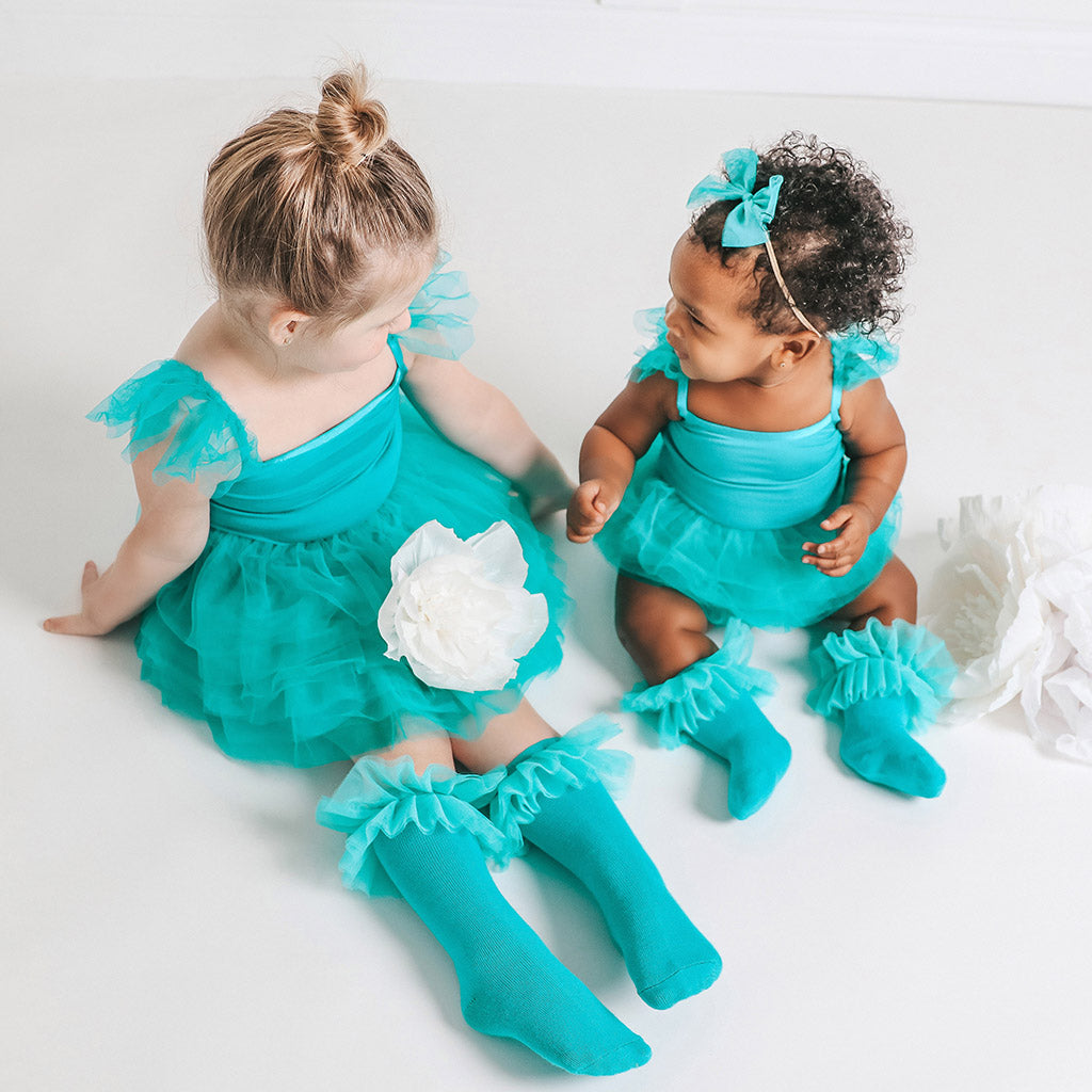 Signature Teal Tulle Smocked Dress