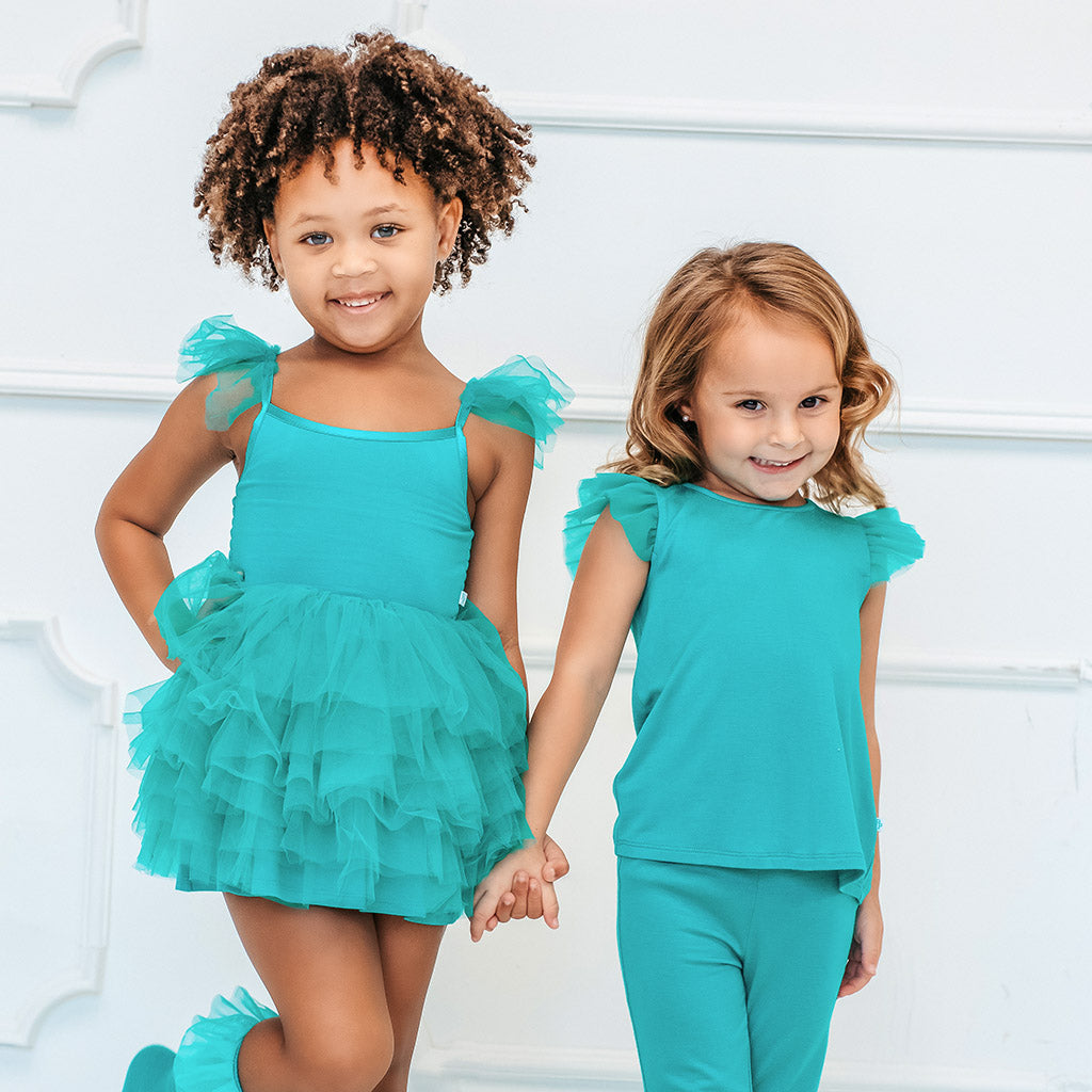 Signature Teal Tulle Smocked Dress