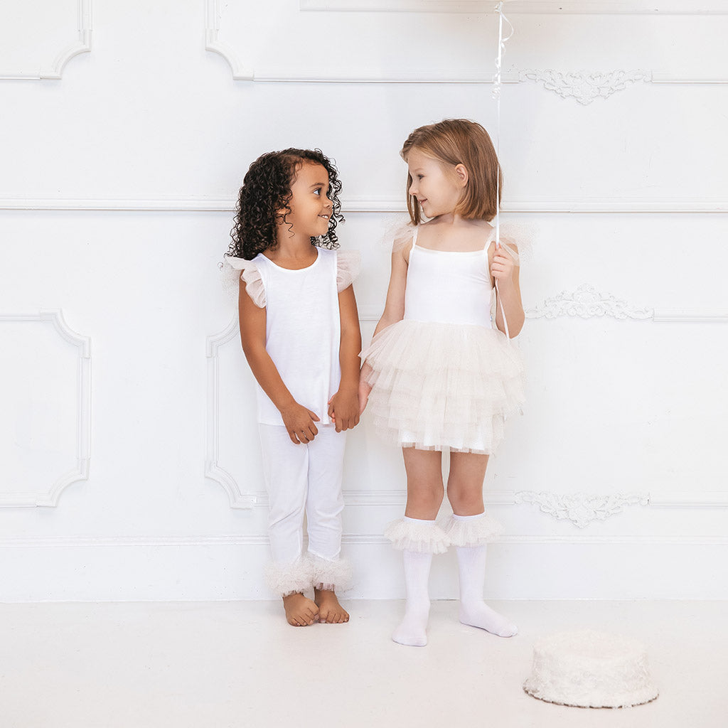White Tulle Smocked Dress
