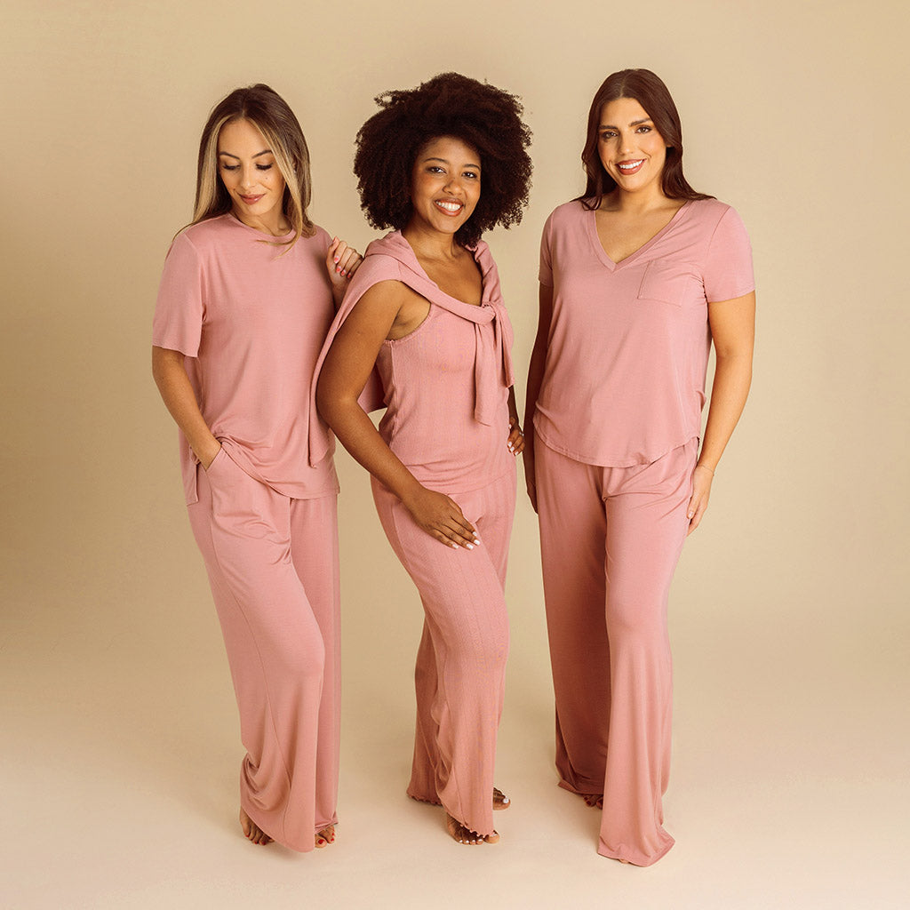 Dusty Rose Women's V-Neck Tee