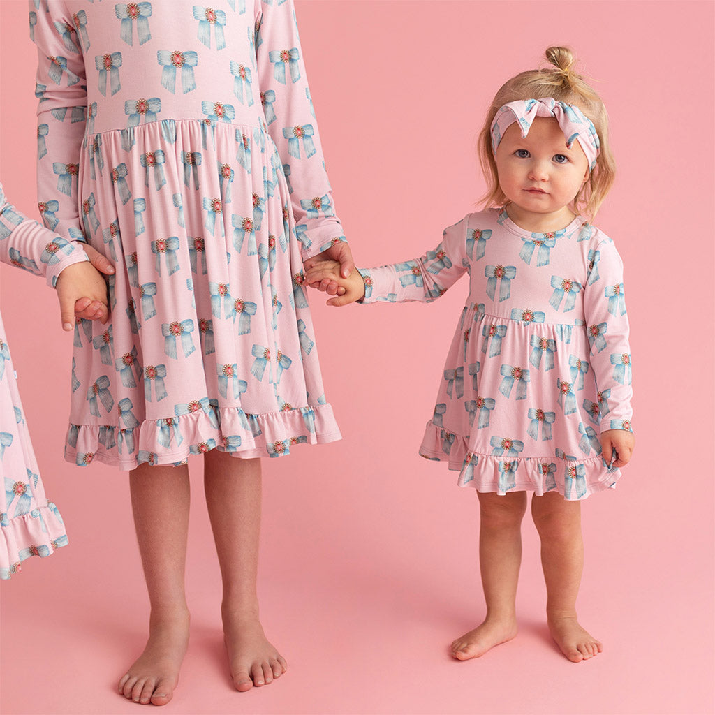 Katalina Long Sleeve Ruffled Bodysuit Dress