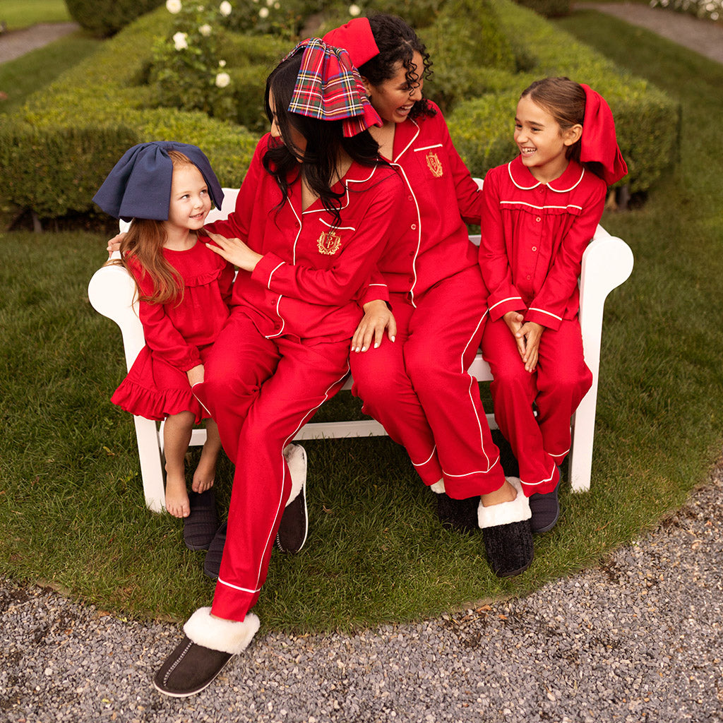Garnet Red Women's Flannelette Luxe Pajama Set