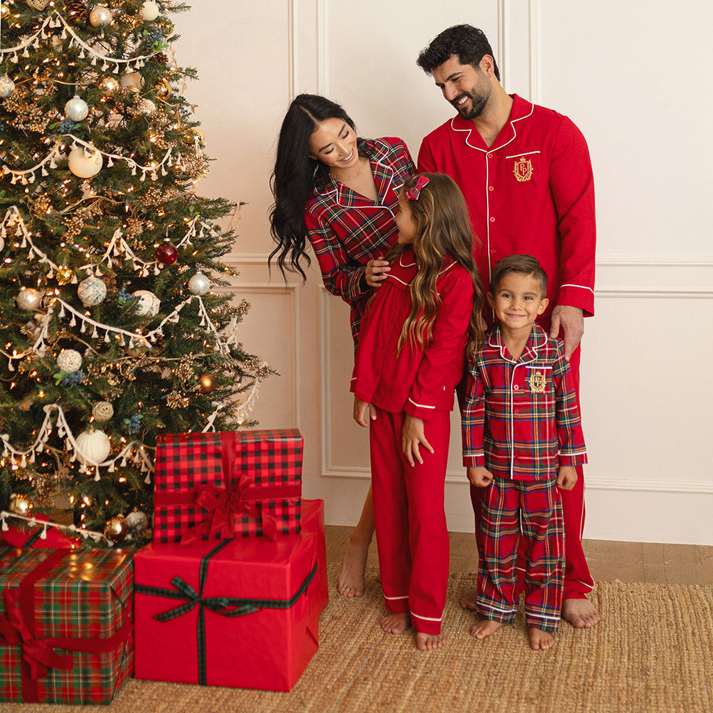 Garnet Red Men's Flannelette Pajama Set