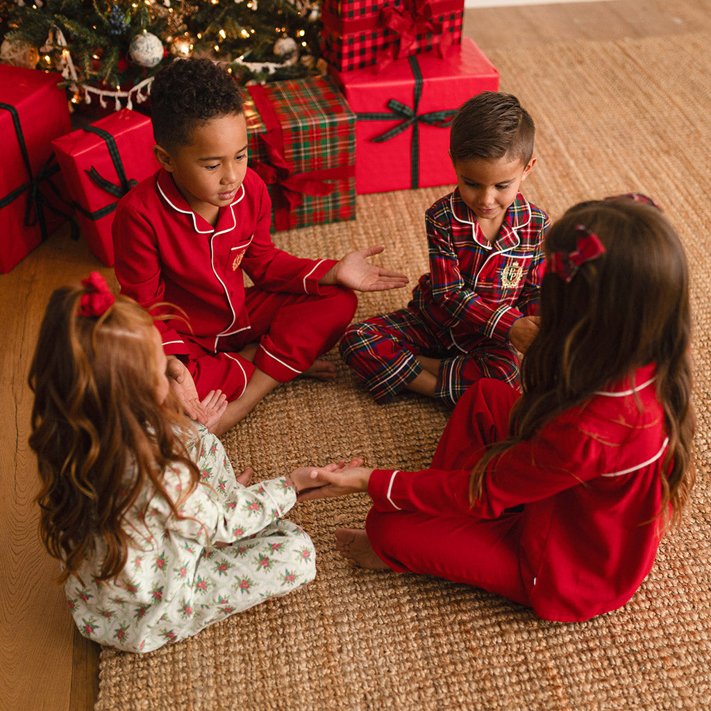 Red Tartan Plaid Flannelette Luxe Pajama Set