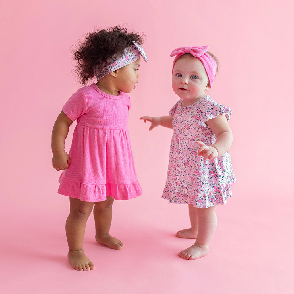 Meadow Haze Pointelle Ruffled Bodysuit Dress