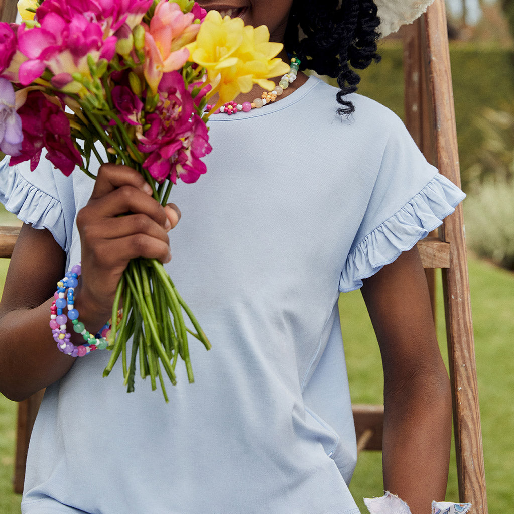 Periwinkle Ruffled Tee