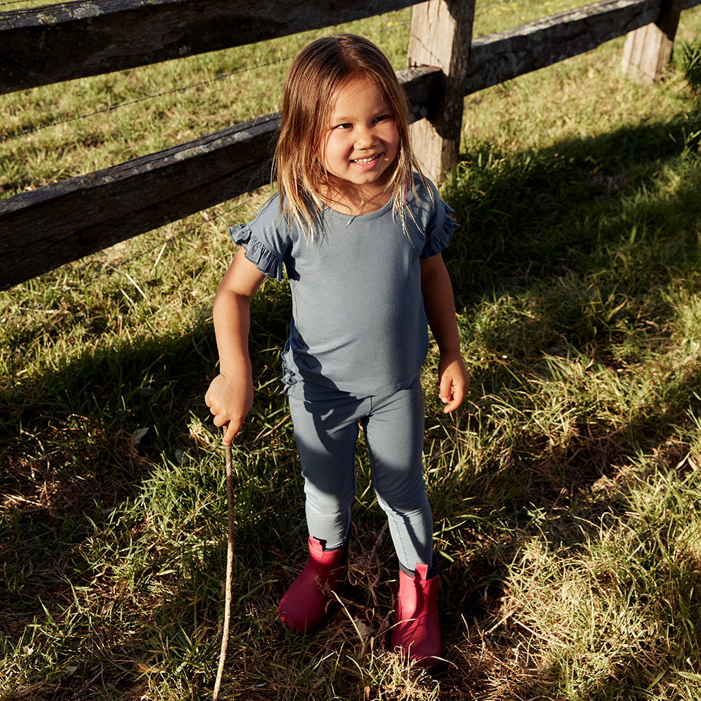 Slate Ruffled Tee