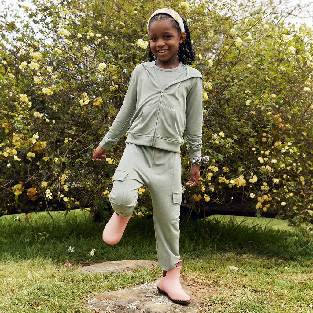 Soft Jade French Terry Zippered Hoodie