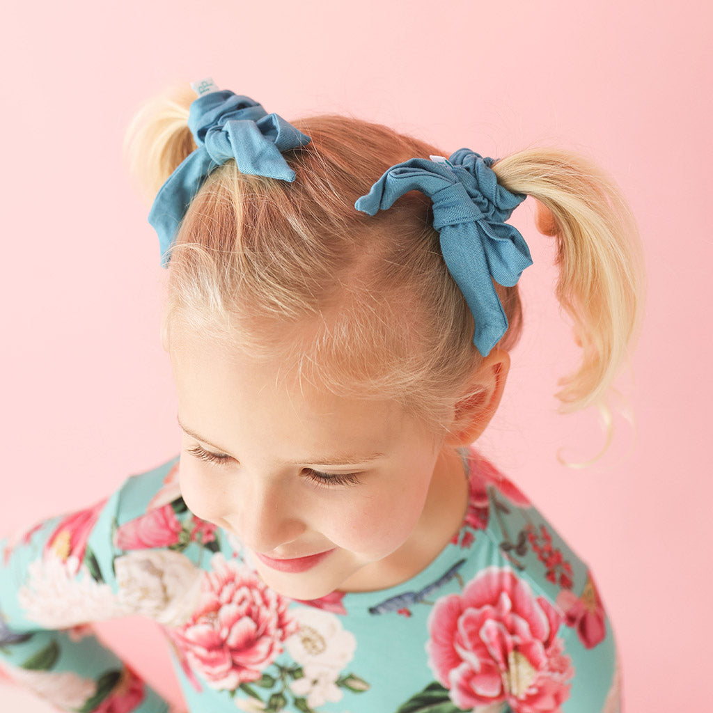 Posh Hot Pink Bow Scrunchie Set