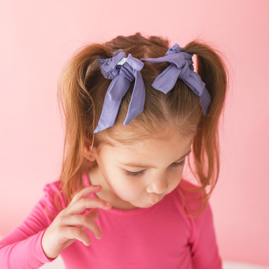 Posh Hot Pink Bow Scrunchie Set