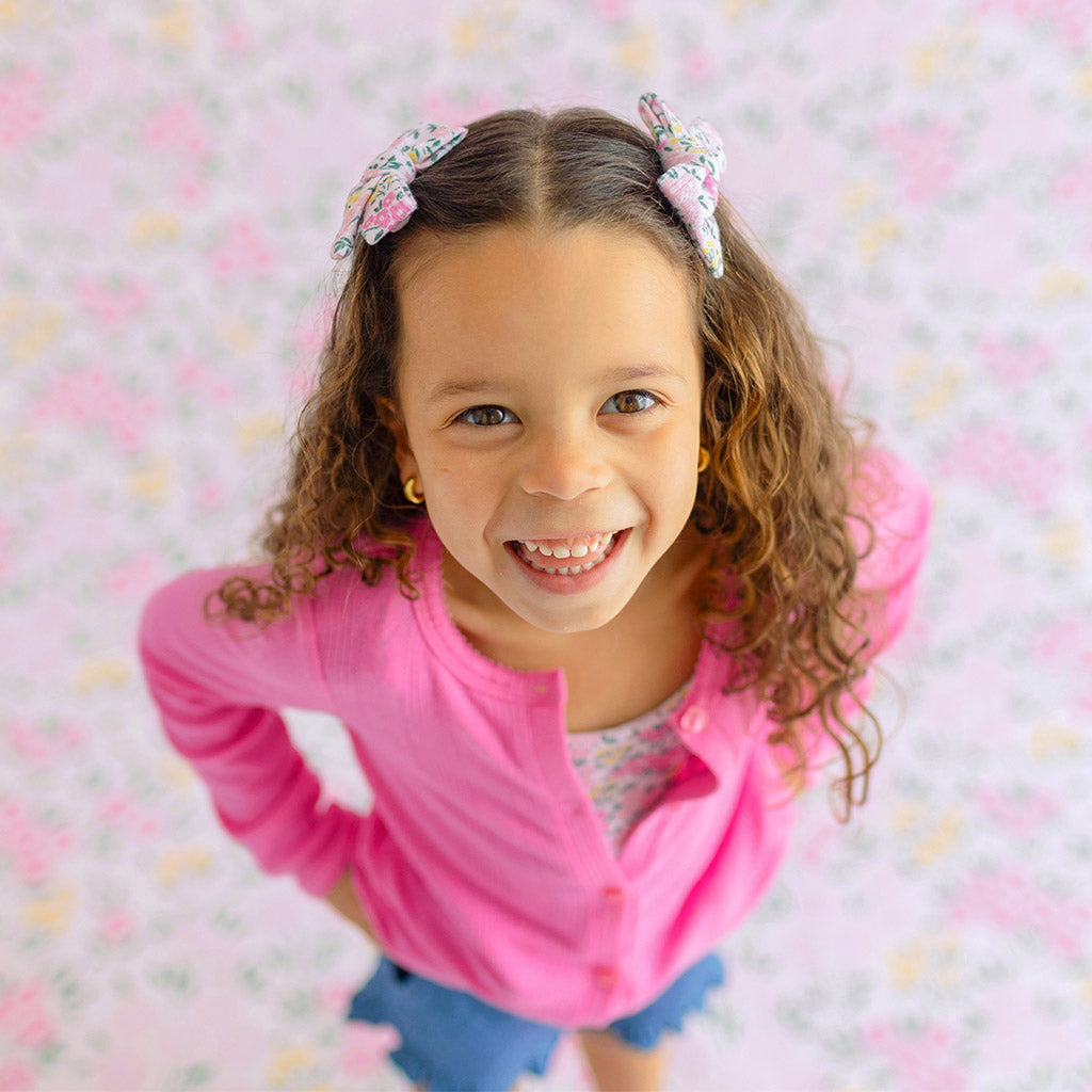 Meadow Haze Pointelle Mini Bow Hair Clips