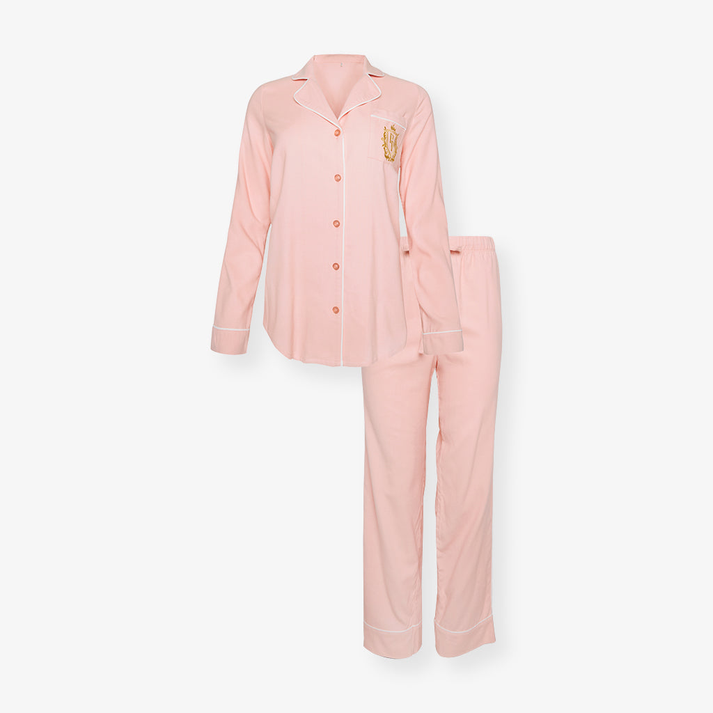 Powder Pink Women's Flannelette Luxe Pajama Set