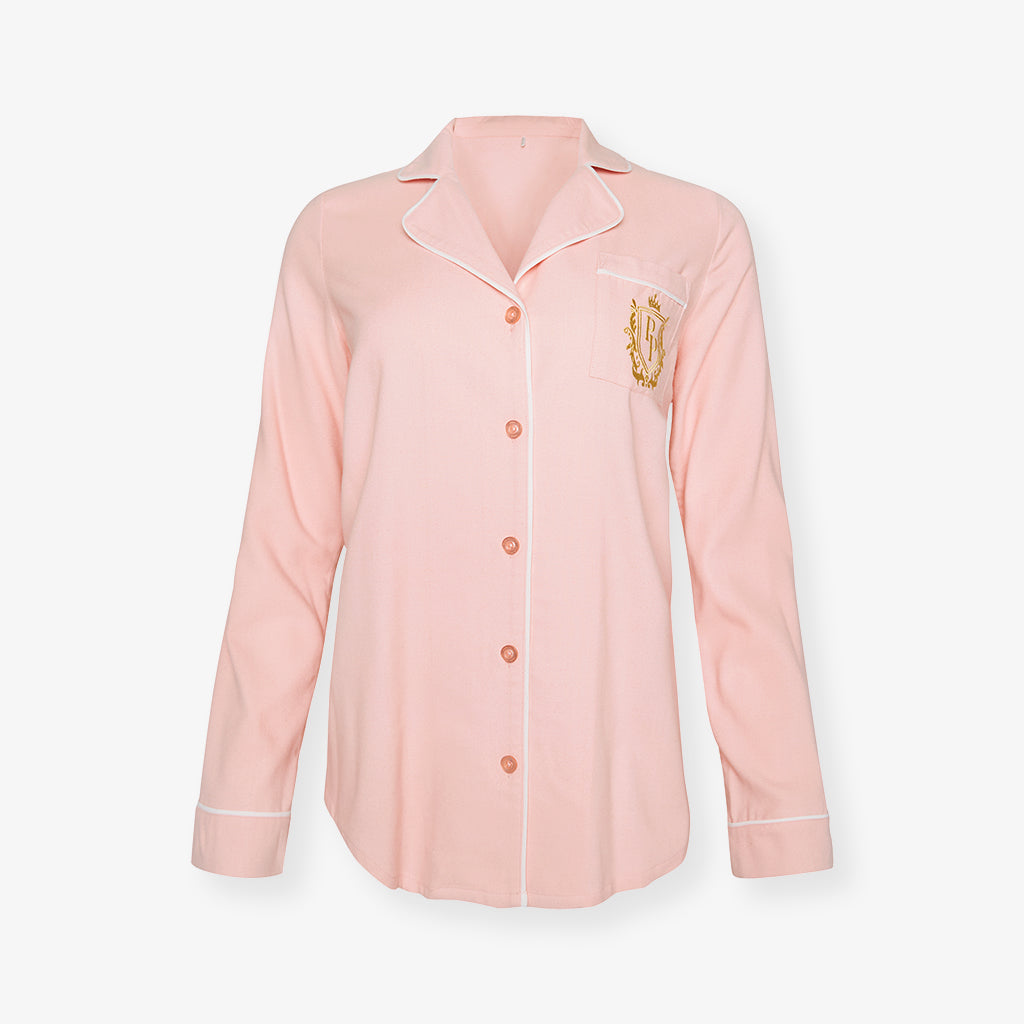 Powder Pink Women's Flannelette Luxe Pajama Set