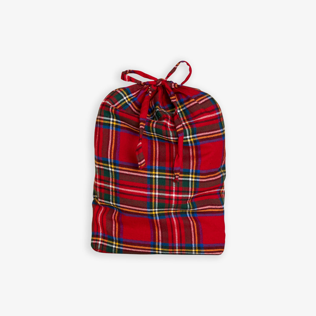 Red Tartan Plaid Men's Flannelette Pajama Set